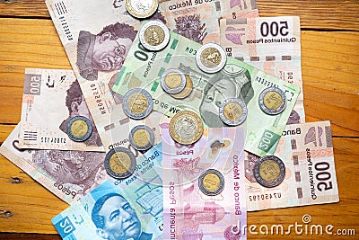 Current mexican Pesos Stock Photo