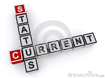 Current status word blocks Stock Photo