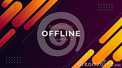 Currently offline twitch banner background vector template. Liquid geometric background with modern Vector Illustration