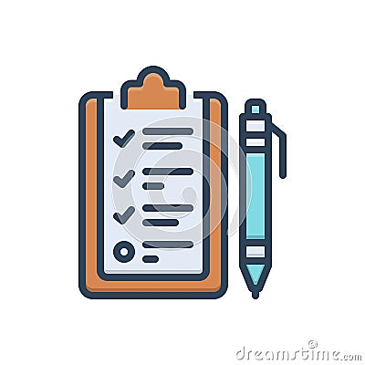 Color illustration icon for Curriculum, program and schedule Cartoon Illustration