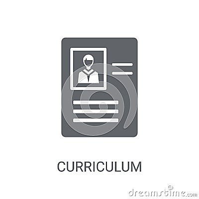 Curriculum icon. Trendy Curriculum logo concept on white backgro Vector Illustration