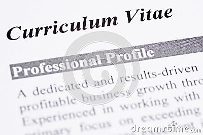 Curriculum Vitae Stock Photo