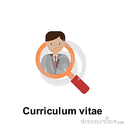 Curriculum vitae color icon. Element of business illustration. Premium quality graphic design icon. Signs and symbols collection Cartoon Illustration