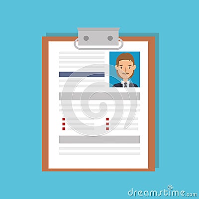 curriculum vitae document icon Cartoon Illustration