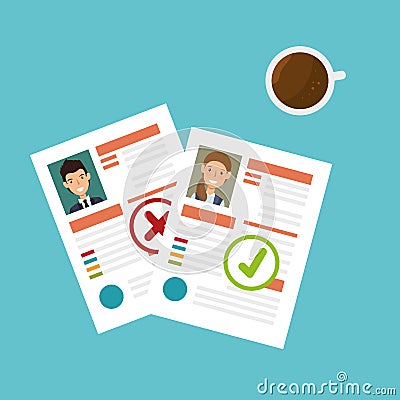 curriculum vitae document icon Cartoon Illustration