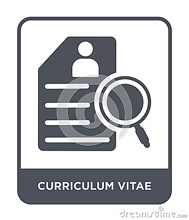 curriculum vitae icon in trendy design style. curriculum vitae icon isolated on white background. curriculum vitae vector icon Vector Illustration
