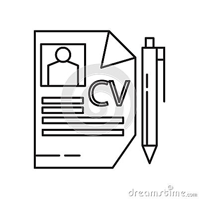 Curriculum vitae icon vector sign and symbol isolated on white background, Curriculum vitae logo concept Vector Illustration