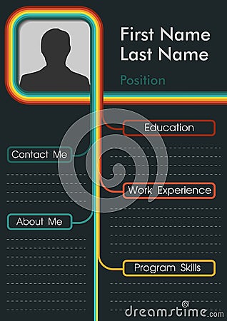 Curriculum vitae or resume design for everyone Vector Illustration