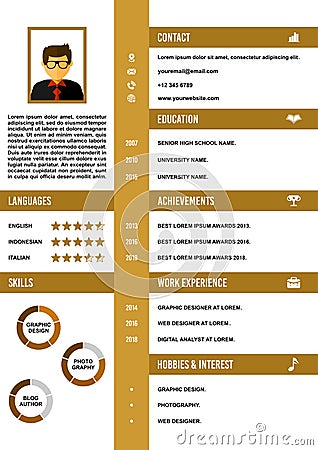 A4 curriculum vitae / resume design template vector. Stock Photo