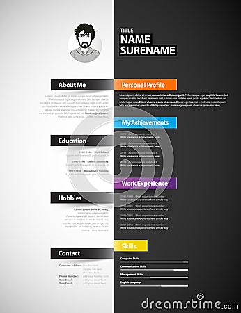 Curriculum vitae sample Vector Illustration