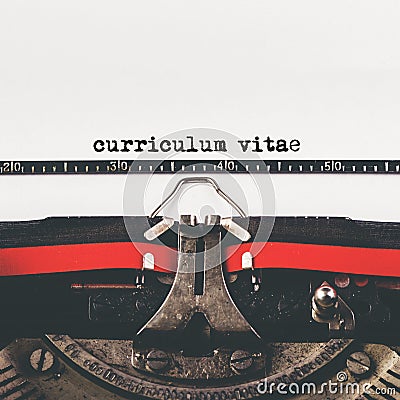 Curriculum Vitae type on old typewriter machine Stock Photo