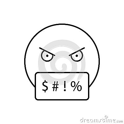 Cursing, emotions icon. Simple line, outline expression of mood icons for ui and ux, website or mobile application Stock Photo