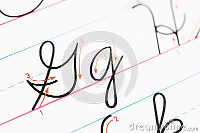 Cursive handwriting. Stock Photo