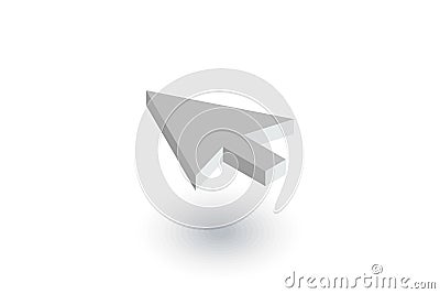 Cursor arrow, click isometric flat icon. 3d vector Vector Illustration
