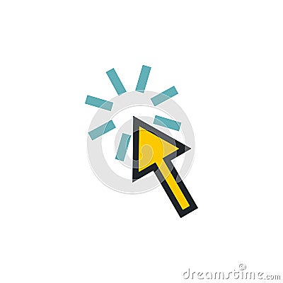 Cursor arrow is pointing icon, flat style Vector Illustration
