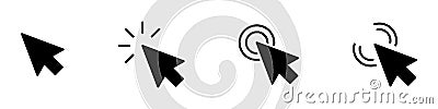 Cursor arrows icons, click vector icons. Vector Illustration