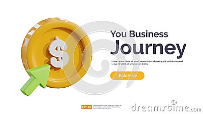 cursor click on dollar coin 3d vector illustration for business or money donate. Pay per click icon, click on money. Isolate on Vector Illustration