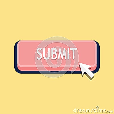 Mouse cursor clicks the submit button Vector Illustration