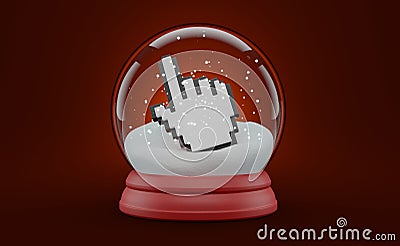 Cursor inside christmas glass ball Cartoon Illustration