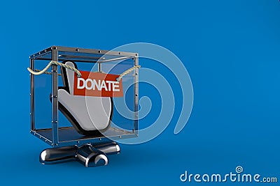 Cursor inside donation box Cartoon Illustration