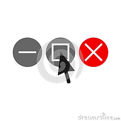 Cursor on maximize in circle icon Vector Illustration