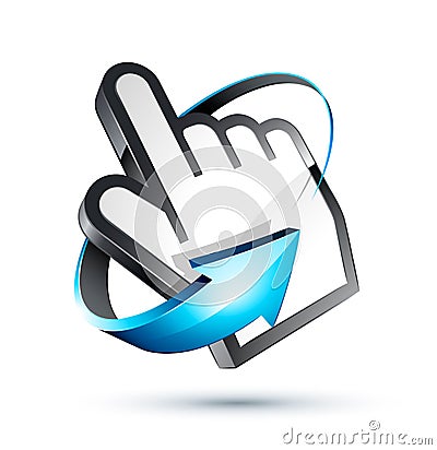 Cursor and pointer hand Cartoon Illustration