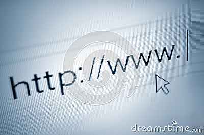 Cursor pointing http www text browser address bar Stock Photo