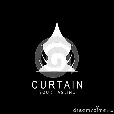 curtain logo vector icon illustration design Vector Illustration