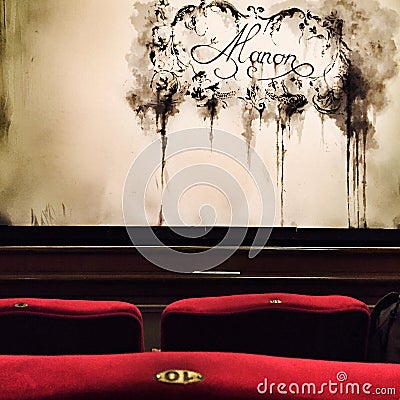 Before curtain rises at Bucharest National Opera House Editorial Stock Photo