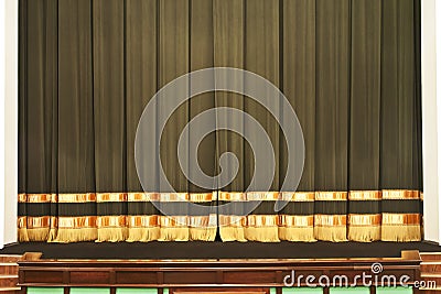 The curtain on the scene in the theater Stock Photo