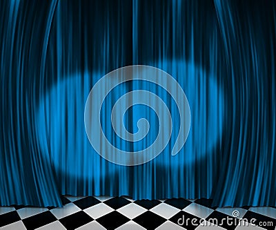 Curtain Spotlight Stage Background Stock Photo