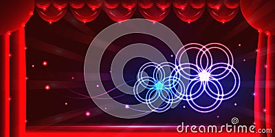 Curtain stage effect banner Vector Illustration