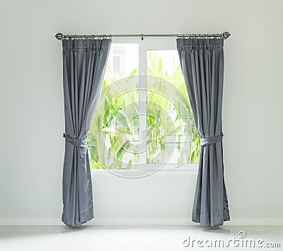 Curtain with sunlight Stock Photo