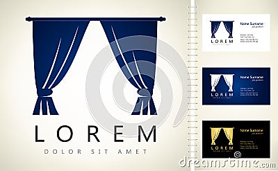 Curtains logo Vector Illustration