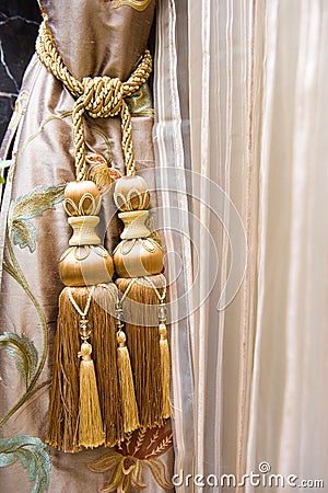Curtains with ornaments Stock Photo