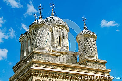 Curtea de Arges Monastery dome architecture in detail Stock Photo