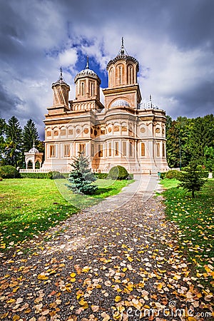 Curtea de Arges, Romania - Arges Monastery, legend of Manole in Wallachia Stock Photo