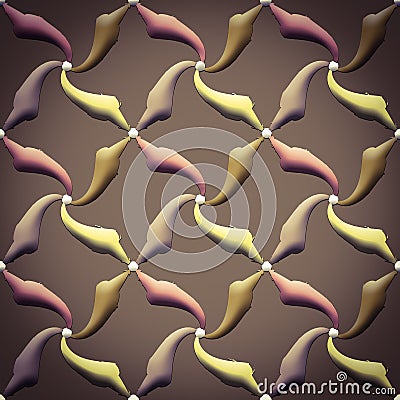 Curv fan shaped effect seamless pattern Stock Photo