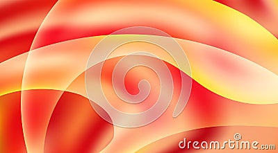 Curvature. Abstract orangy red background. Vector graphics by saturated colors Stock Photo