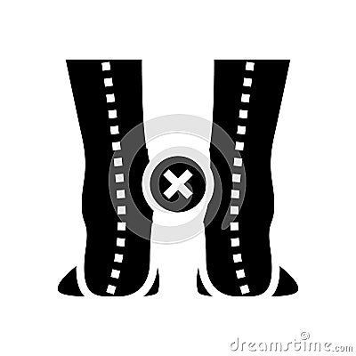 curvature of legs inward glyph icon vector illustration Vector Illustration