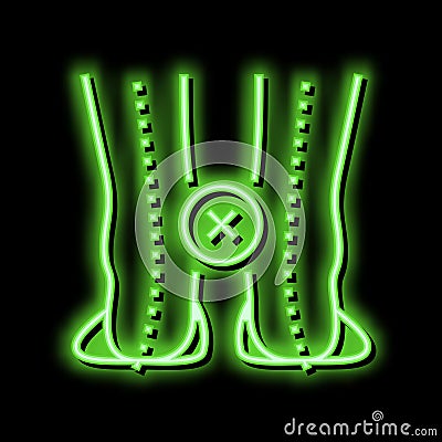 curvature of legs inward neon glow icon illustration Vector Illustration