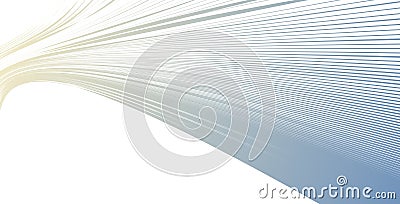 Curvature of space vector abstract art background, 3D linear flow distorted shape. Vector Illustration