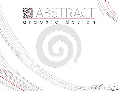 Curve. Abstract template with black, red and gray thin strips Vector Illustration