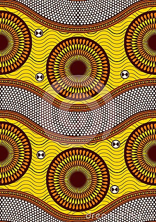 Curve and circle point african textile art 26 Vector Illustration