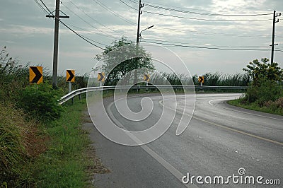 Curve Country Road Stock Photo