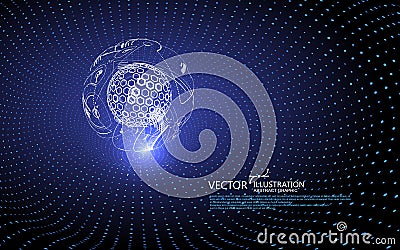 The curve forms a three-dimensional swirl shape, gravitational wave concept, technology background design. Vector Illustration