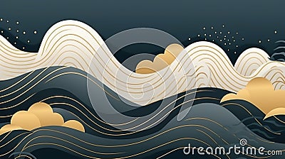 curve golde texture dynamic movement for premium product and luxuary.AI generated Stock Photo