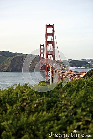 Curve of the Golden Gate Bridge view to Marin County Stock Photo