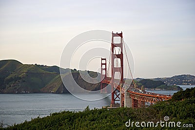 Curve of the Golden Gate Bridge view to Marin County Stock Photo