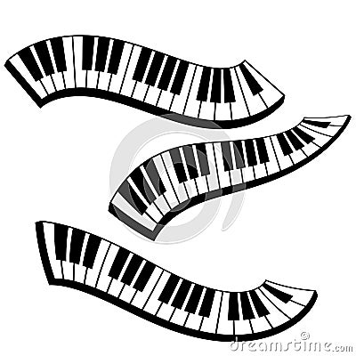 Curve keyboard piano vector Vector Illustration